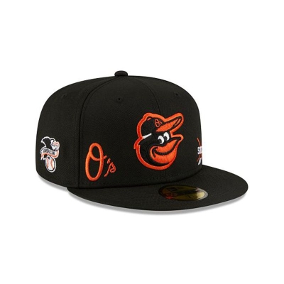 Black Baltimore Orioles Hat - New Era MLB Multi 59FIFTY Fitted Caps USA1589302